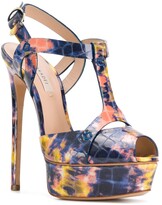 Thumbnail for your product : Casadei Embossed Platform Sandals