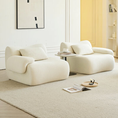 East Urban Home 2-Seater Couch Modern Sofa With For Living Room Bedroom Apartment