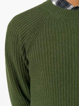 Closed ribbed knit sweater