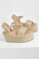 Thumbnail for your product : boohoo Raffia Strap Detail Wedges