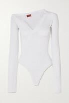 Thumbnail for your product : Alix Gwenn Ribbed Stretch-modal Thong Bodysuit - White - x small