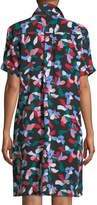 Thumbnail for your product : Equipment Mirelle Short-Sleeve Floral-Print Silk Dress
