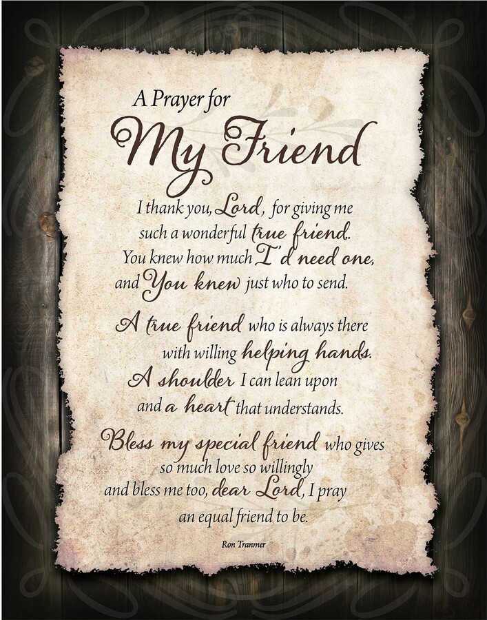 Dexas Dexsa Prayer For My Friend Timberland Wood Plaq ue 11.75" x 15"
