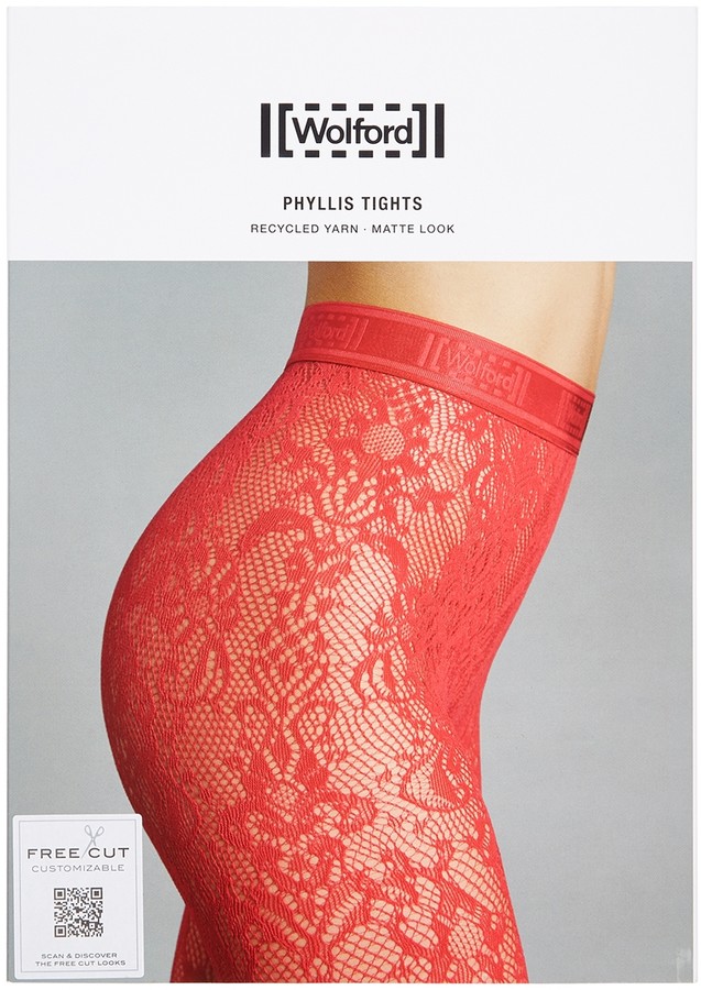 Wolford Phyllis black lace tights ShopStyle Hosiery