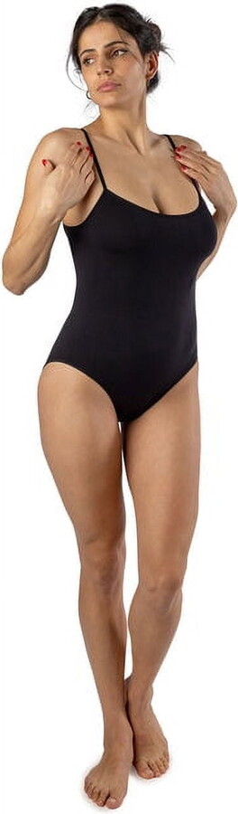 Elita Women's Seamless Spaghetti Strap Body Suit, Black, XL