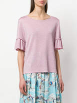 Thumbnail for your product : Blugirl ruffle sleeve sparkly T-shirt