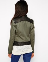 Thumbnail for your product : Doma Irregular Jacket with Contrast Leather Sleeves