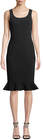 michael kors collection scoopneck sleeveless bodycon boucleknit dress w ruffle hem