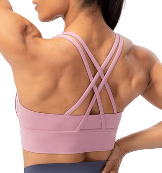 Lavento Strappy Sports Bras for Women Longline Padded Medium Support Yoga  Training Bra Top - gray - Small - ShopStyle