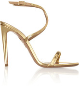 Thumbnail for your product : Aquazzura Cannes chain-trimmed mirrored-leather sandals