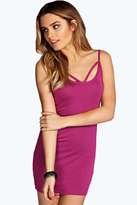 Thumbnail for your product : boohoo Petite Jane Strappy Front Bodycon Dress