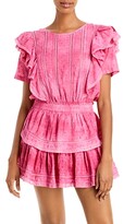 Thumbnail for your product : LoveShackFancy Natasha Ruffled Sleeve Tie Dye Mini Dress