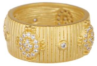 Freida Rothman 14K Yellow Gold Amazonian Allure Plated Sterling Silver Pave CZ Ring - Size 6
