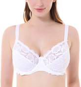 Thumbnail for your product : Delimira Women's Full Coverage Non-Foam Floral Lace Plus Size Underwired Bra