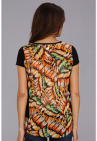 Thumbnail for your product : Vince Camuto S/S Butterfly Wings Mixed Media Top