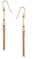 Thumbnail for your product : ASOS Faux Pearl Mini Tassel Earrings