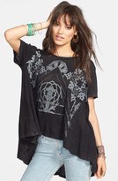 Thumbnail for your product : Free People 'Graphic Circle in the Sand' High/Low Linen & Cotton Tee