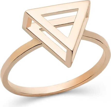 Sheida Farrokhi Rose Gold / Pink Triangle Ring - Solid Rose Gold