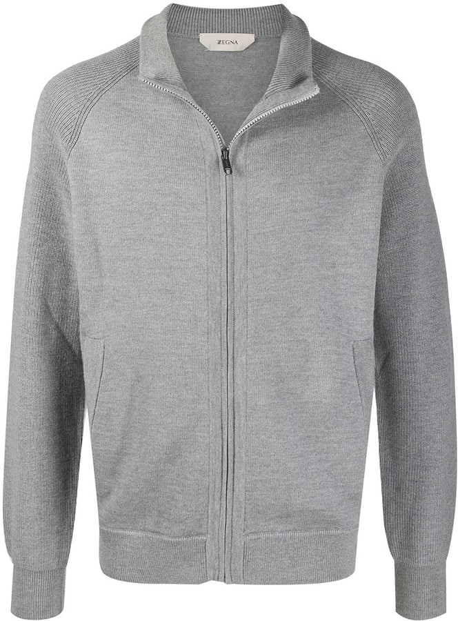 high collar zip up jacket