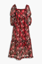 Thumbnail for your product : Shrimps Lawrence printed organza midi dress