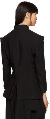 Yohji Yamamoto Black Linen Cut-Out Shoulders Jacket