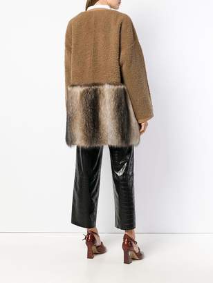 Yves Salomon panelled fur coat