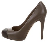 Thumbnail for your product : Chanel Leather CC Cap-Toe Pumps