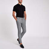 Thumbnail for your product : River Island Black muscle fit rib polo shirt