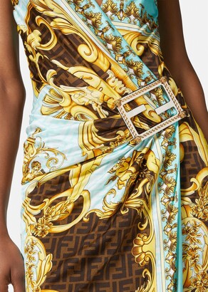 Versace Fendace Gold Baroque Midi Dress - ShopStyle
