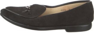 Belgian Shoes Suede Bow Accents Loafers
