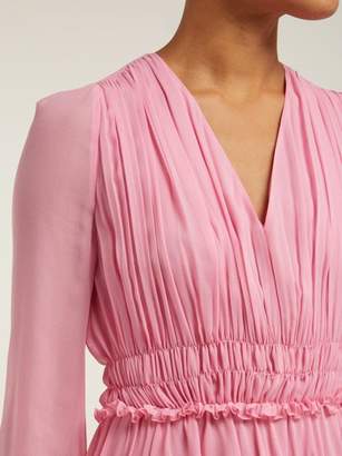 Giambattista Valli Gathered Silk-chiffon Mini Dress - Womens - Pink