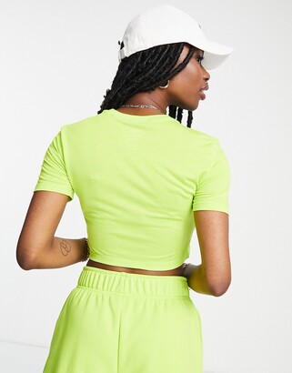 nike neon green crop top