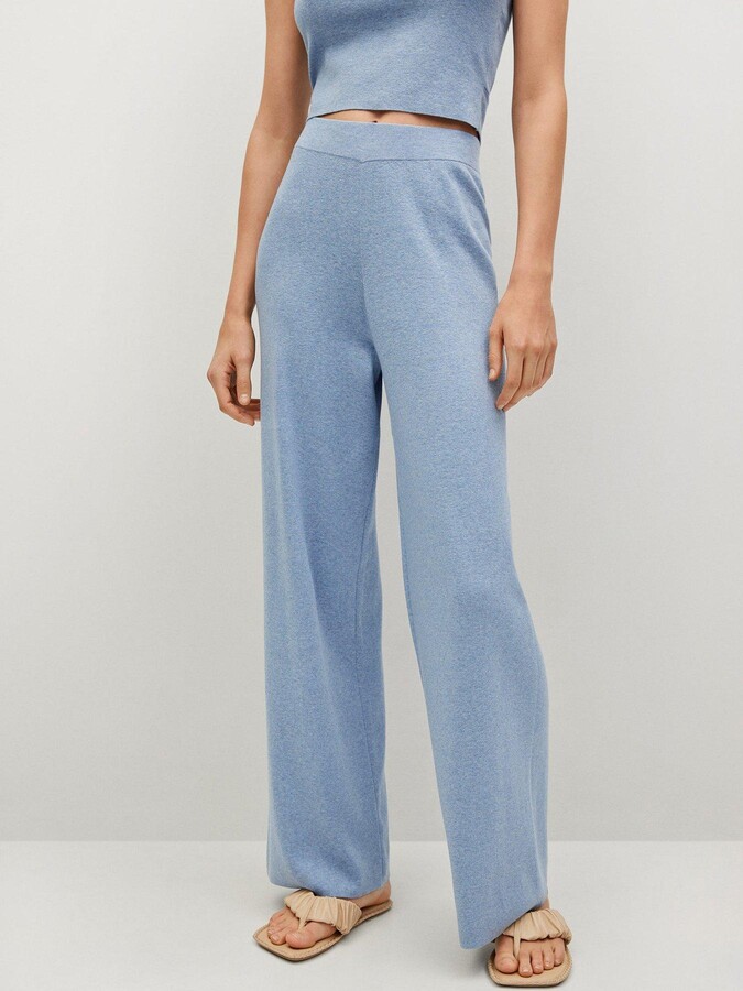 MANGO Fine Knit Coord Trousers Blue ShopStyle