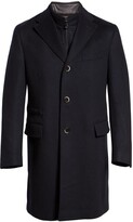 Thumbnail for your product : Corneliani Solid Wool Topcoat with Bib Inset