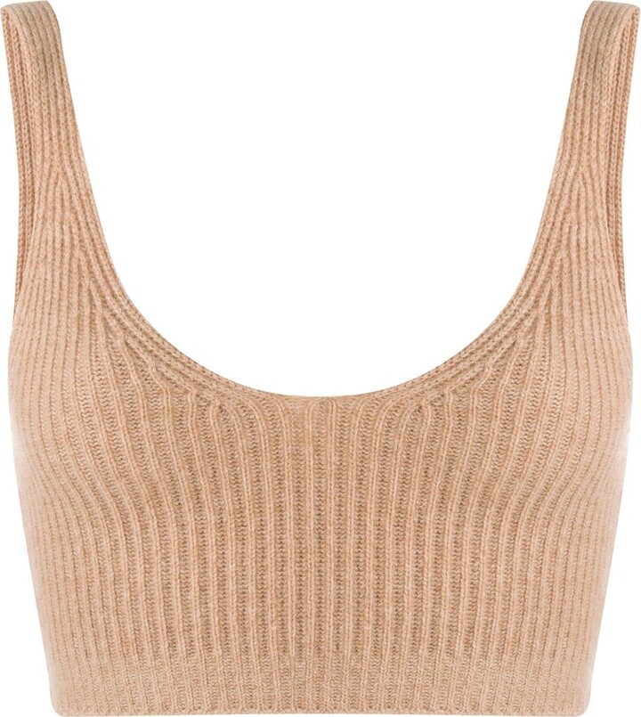 Cashmere In Love Reese ribbed-knit cropped vest - ShopStyle Tops