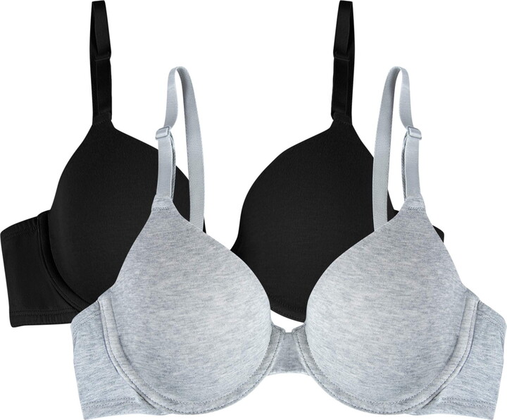 Fruit of the Loom Women’s Cotton T-Shirt Bra, 2-Pack, FT797PK, Sizes 34A-42DD