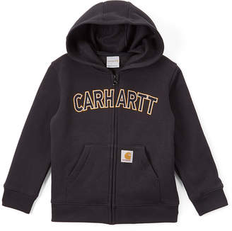 Carhartt Caviar Black Logo Zip-Up Hoodie - Boys