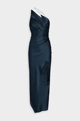 The Sei Asymmetric Draped Silk Satin Dress - ShopStyle