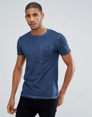 Tom Tailor T-Shirt In Navy Texture With Pocket