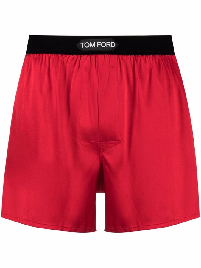 Tom Ford Logo-Waistband Silk Boxers - ShopStyle