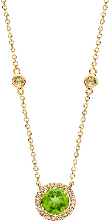 Kiki McDonough Grace 18k Gold Peridot Diamond Pendant Necklace - ShopStyle