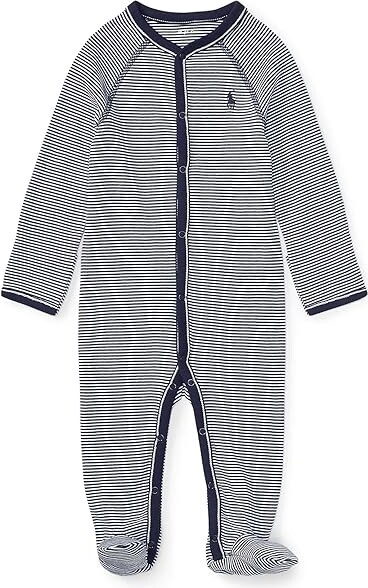 Polo Ralph Lauren Kids Striped Cotton Jersey Coverall (Infant) (Multi  French Navy) Boy's Jumpsuit & Rompers One Piece - ShopStyle
