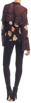 Thumbnail for your product : Nicole Miller Embroidered Rose Buds Ruffle Blouse