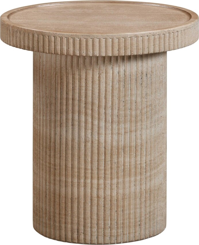 TOV Furniture 1 Pc. Faux Travertine Concrete Side Table