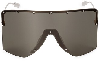 Gucci 99MM Shield Sunglasses & Skims Faux Leather 