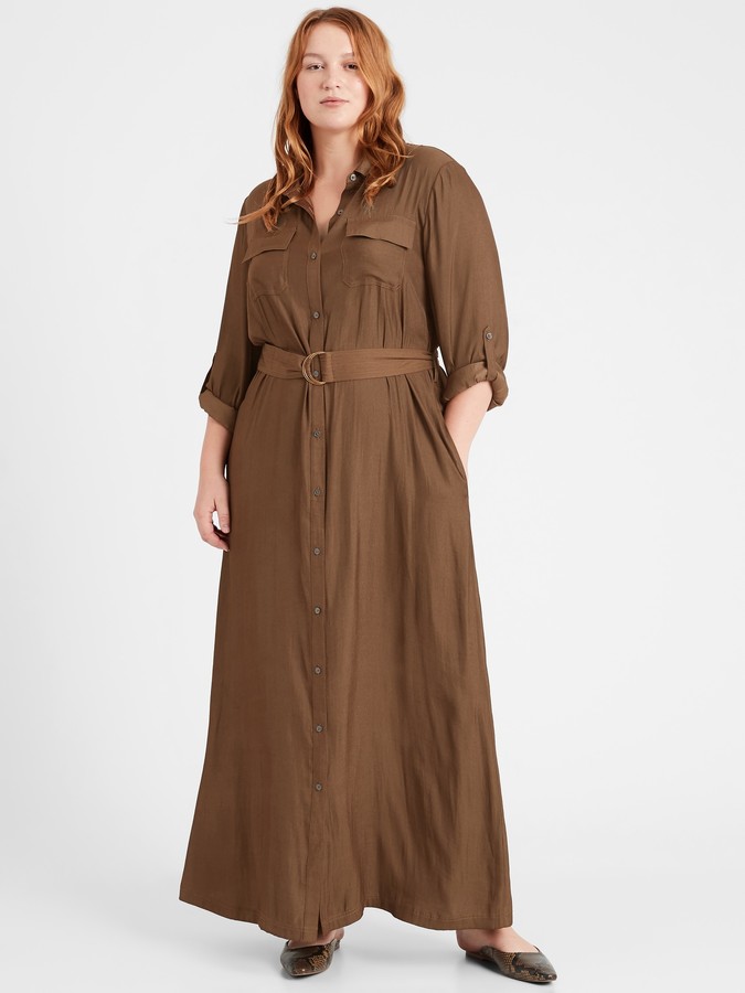 Banana Republic Utility Maxi Shirtdress ShopStyle Day Dresses