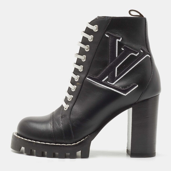 Louis Vuitton Black Leather Star Trail Ankle Boots Size 37 - ShopStyle