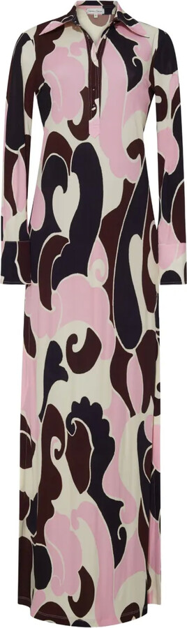 Cara Cara Abstract-Print Collared Day Dress