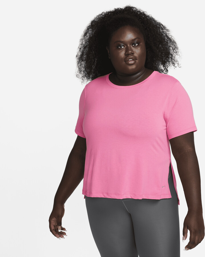 Nike Women's Yoga Dri-FIT Top (Plus Size) in Pink - ShopStyle