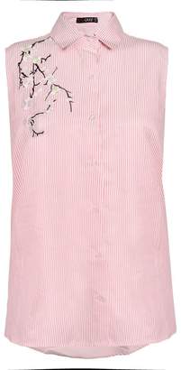 Quiz Pink Stripe Embroidered Sleeveless Top